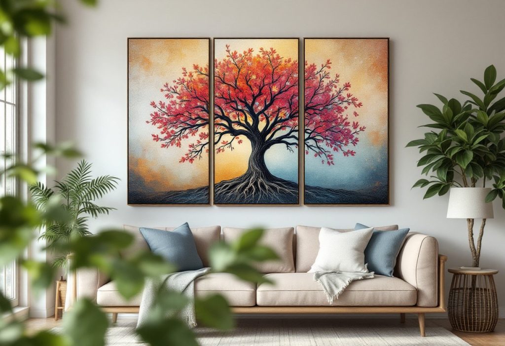 Créez une décoration originale avec des toiles arbre de vie et le pop art