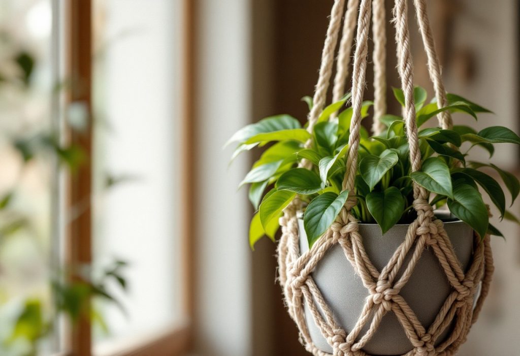 Comment fabriquer une suspension de plante en macramé ?