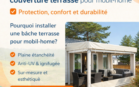 Guide complet sur les bâches de couverture terrasse pour mobil-home : protection, confort et durabilité