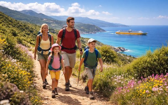Découvrir la Corse en famille avec location Corsica Ferries et guide balades Sentiers Mare Monti