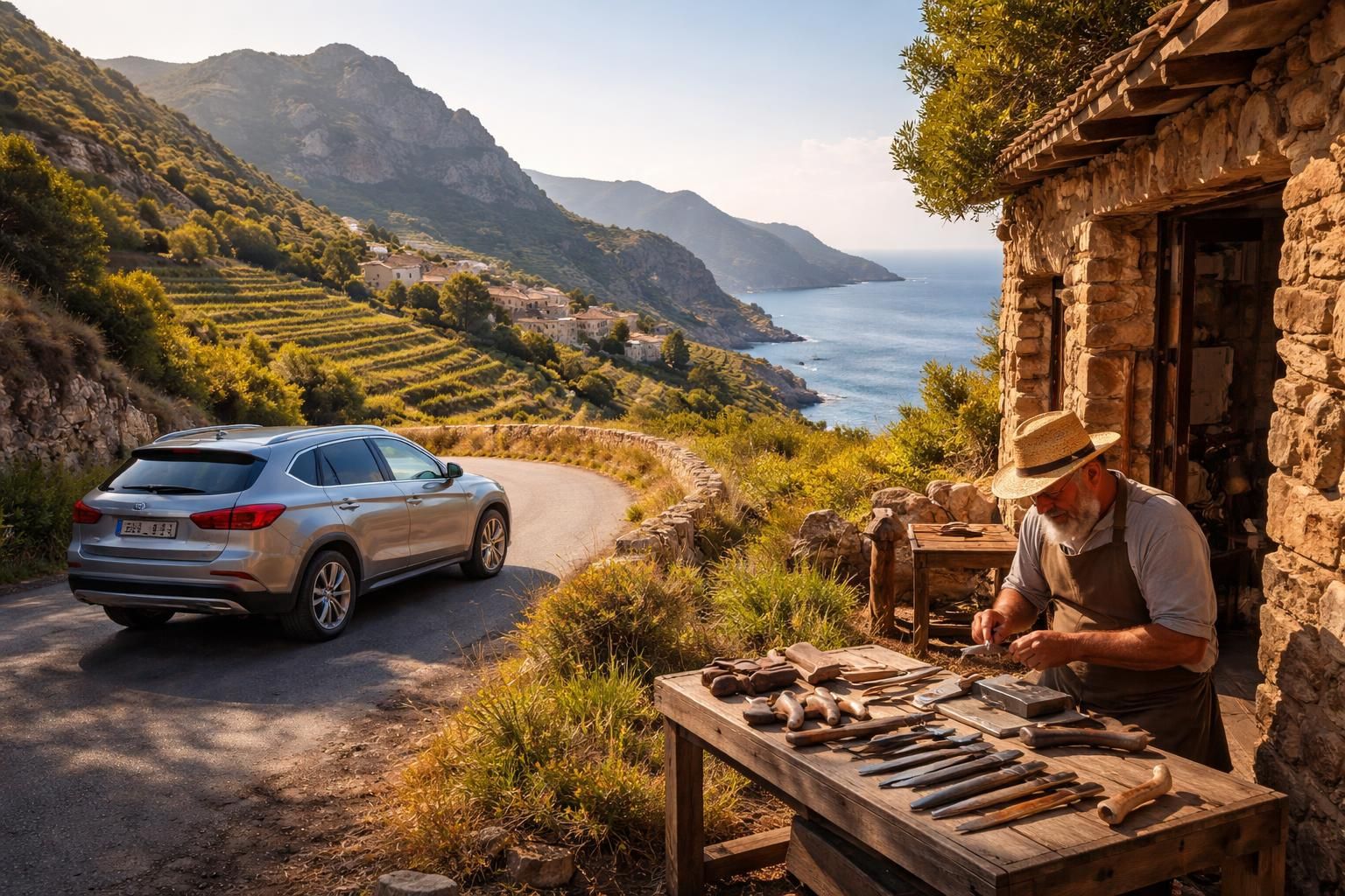 Visiter la Corse authentique avec location voiture et itinéraires Cap Corse Route des Artisans