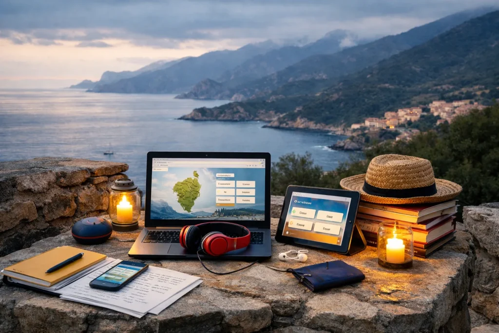 Apprendre le corse à distance : cours, applis, où pratiquer